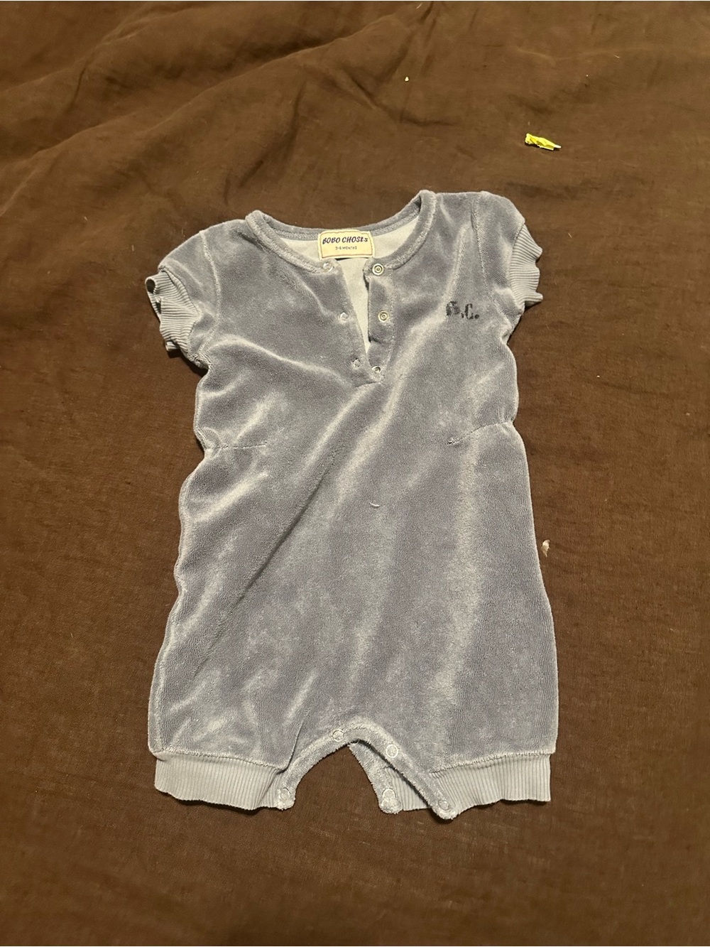 Bobo Choses Light Blue Velvet One-Piece